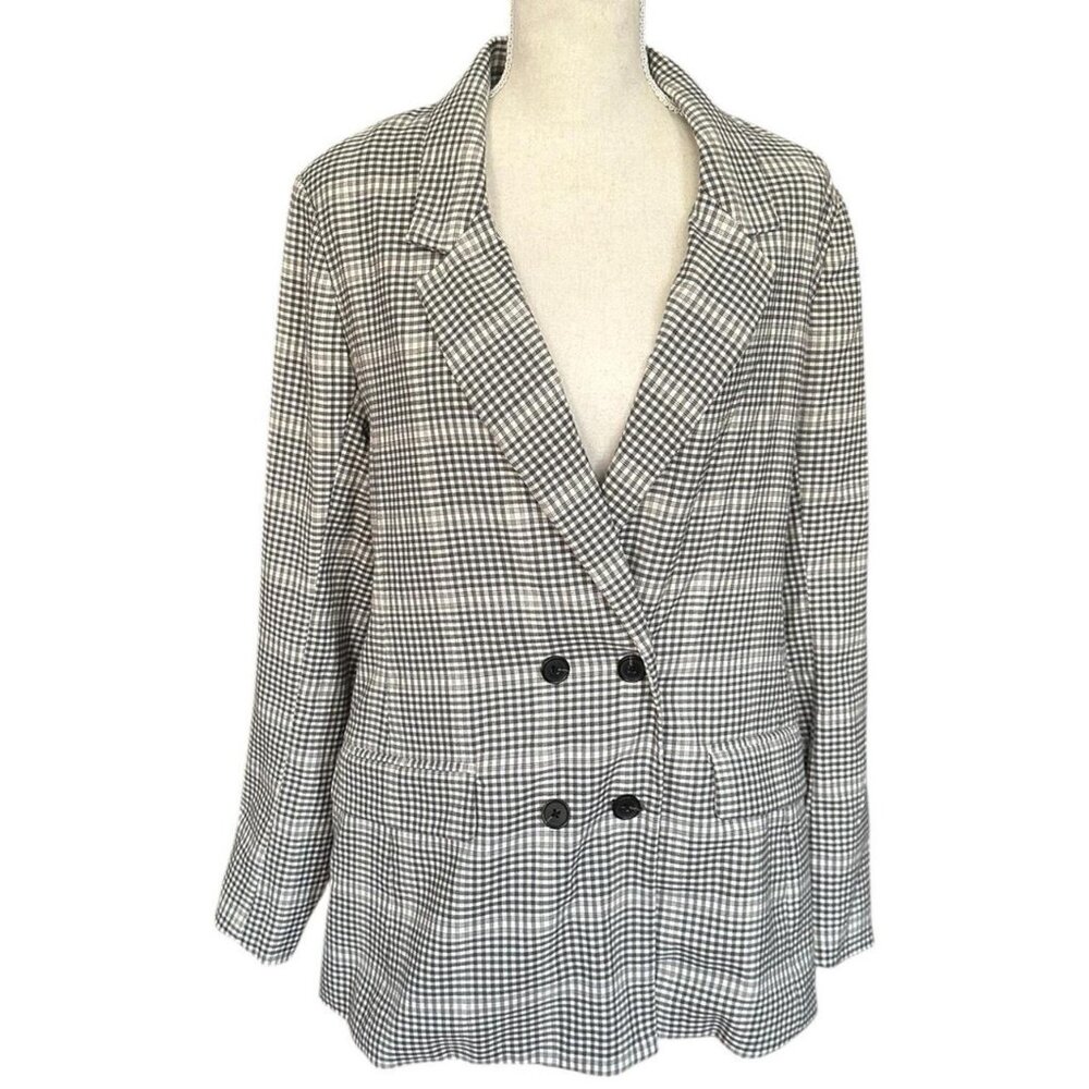 Abercrombie & Fitch Plaid Double Breasted Blazer